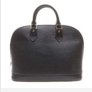 LOUIS VUITTON Black Epi Leather Alma MM Bag